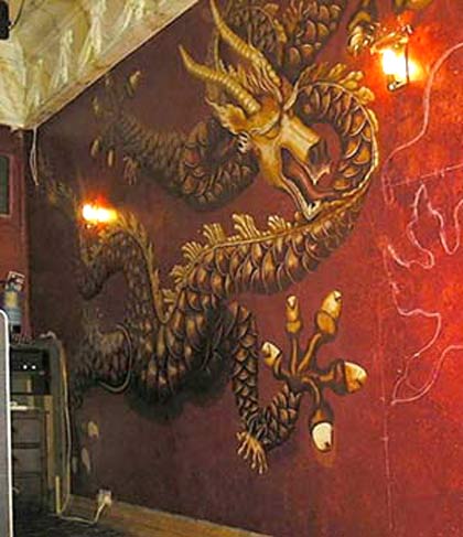 oriental style chinese dragon mural