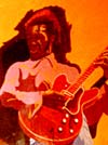 Life size portrait Chuck Berry, interior club murals. Please click on it for an enlargement