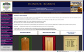 Screenshot of a new honour boards website launched in September 2010